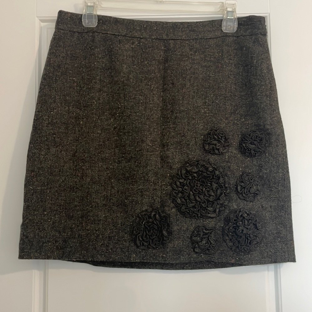 Loft Tweet Skirt with Floral Accents